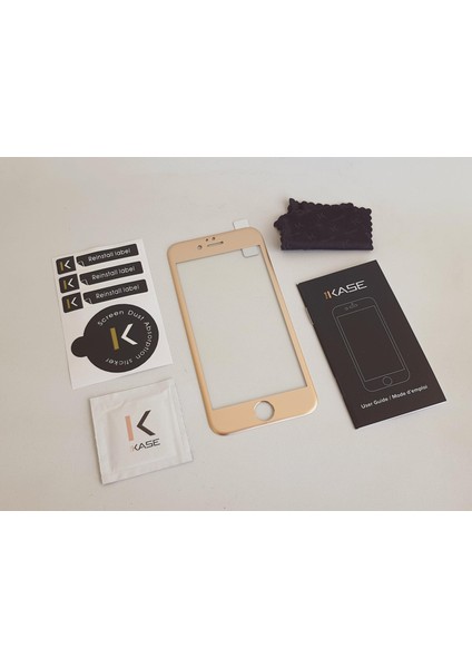iPhone 6/7/8 Uyumlu Metal Kenarlı Cam Koruyucu Gold fiyatları