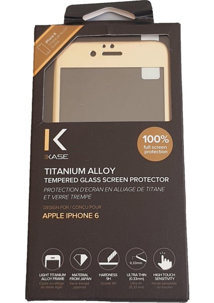 iPhone 6/7/8 Uyumlu Metal Kenarlı Cam Koruyucu Gold fırsatları