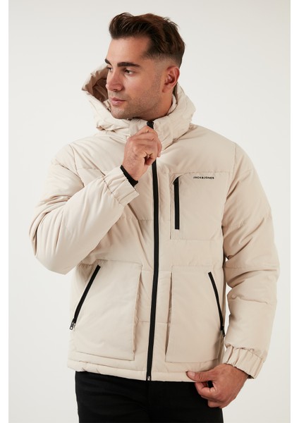 Jack & Jones Jcootto Puffer Sn Beyaz Erkek Mont 12214648-Moonb