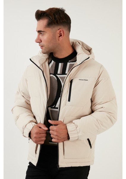 Jack & Jones Jcootto Puffer Sn Beyaz Erkek Mont 12214648-Moonb