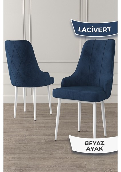 Concept Ram Serisi, 80X132 Açılabilir Beyaz Yemek Masası Takımı, 4 Babyface Kumaş Sandalye