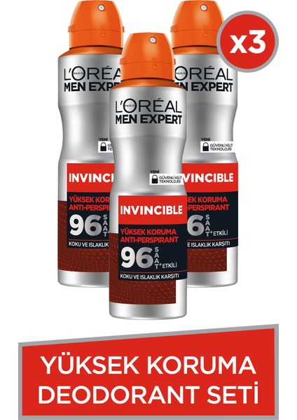 3'Lü Men Expert Invincible Deodorant Seti