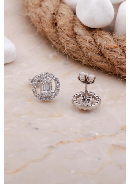 Baget Rodyumlu Gümüş Küpe 5816 fiyatları