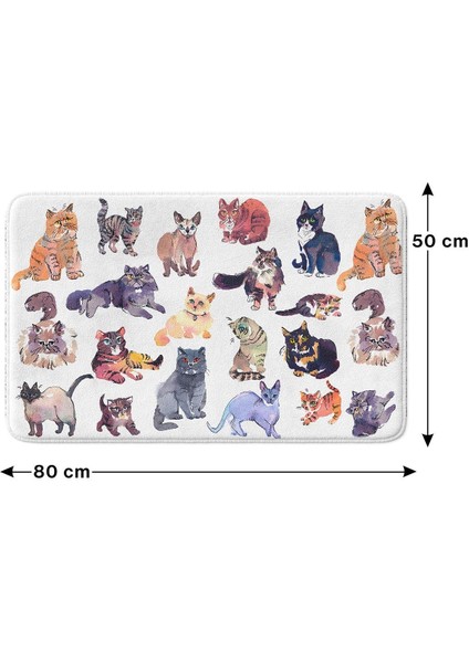 Sevimli Tasarımlı Mikrofiber Banyo Paspası, Kaymaz Taban, Makinede Yıkanabilir (50x80 Cm) modelleri