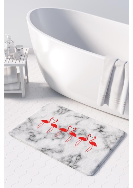 Sevimli Tasarımlı Mikrofiber Banyo Paspası, Kaymaz Taban, Makinede Yıkanabilir (50x80 Cm)