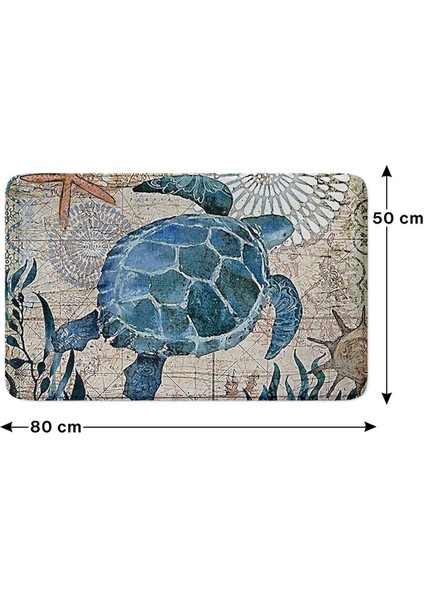 Sevimli Tasarımlı Mikrofiber Banyo Paspası, Kaymaz Taban, Makinede Yıkanabilir (50x80 Cm)