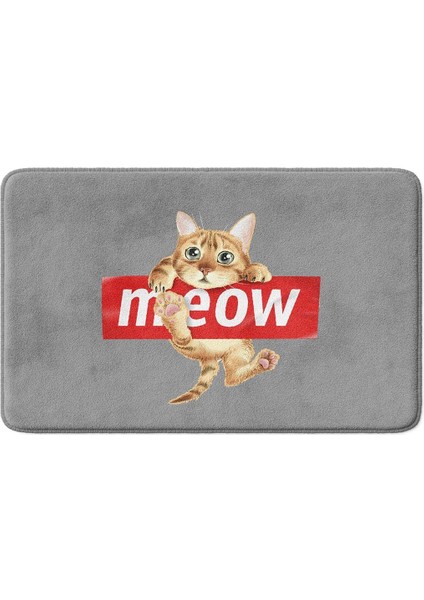 Sevimli Tasarımlı Mikrofiber Banyo Paspası, Kaymaz Taban, Makinede Yıkanabilir (50x80 Cm)