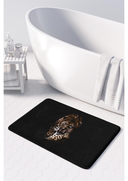 Sevimli Tasarımlı Mikrofiber Banyo Paspası, Kaymaz Taban, Makinede Yıkanabilir (50x80 Cm)