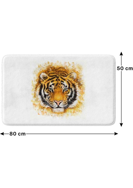 Sevimli Tasarımlı Mikrofiber Banyo Paspası, Kaymaz Taban, Makinede Yıkanabilir (50x80 Cm)