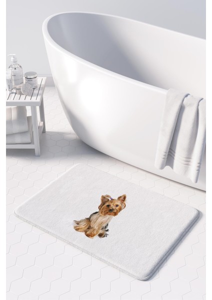 Sevimli Tasarımlı Mikrofiber Banyo Paspası, Kaymaz Taban, Makinede Yıkanabilir (50x80 Cm)