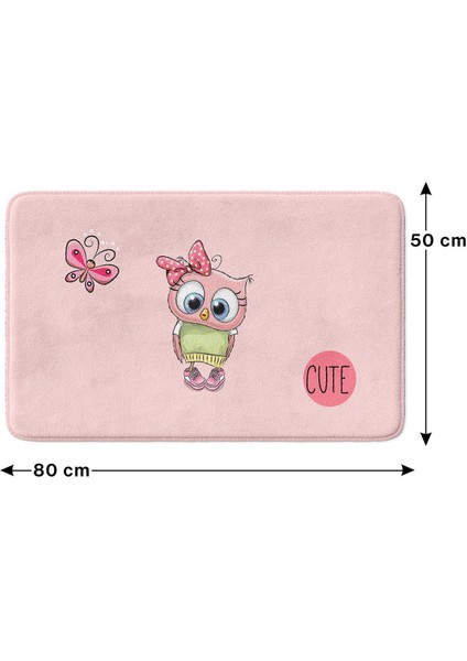 Sevimli Tasarımlı Mikrofiber Banyo Paspası, Kaymaz Taban, Makinede Yıkanabilir (50x80 Cm) modelleri