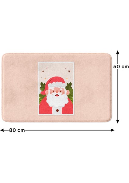 Sevimli Tasarımlı Yılbaşı Dekoru, Takım Banyo Paspası, Kaymaz Taban, Makinede Yıkanabilir, Yeni Yıl Paspası modelleri