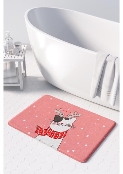 Sevimli Tasarımlı Yılbaşı Dekoru, Takım Banyo Paspası, Kaymaz Taban, Makinede Yıkanabilir, Yeni Yıl Paspası fiyatları