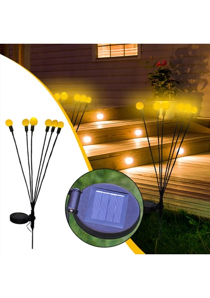 Teknoloji 2 Li Paket 6 Top LED Güneş Enerjili Bahçe Aydınlatma Solar Bahçe Süsü modelleri