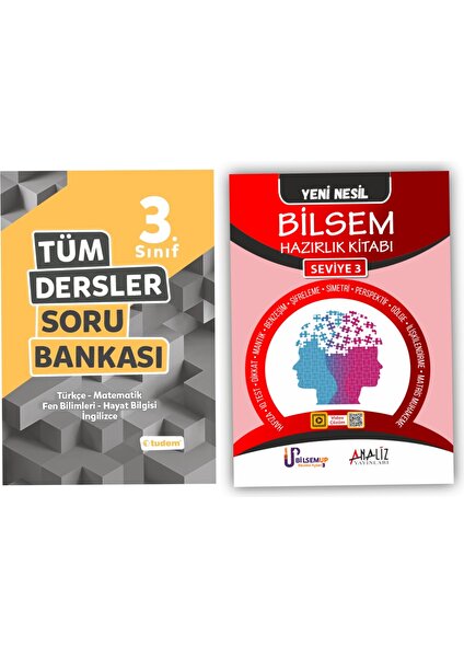 Tudem Yayınları 3. Sınıf Tüm Dersler Soru Bankası + Bilsem Hazırlık Kitabı