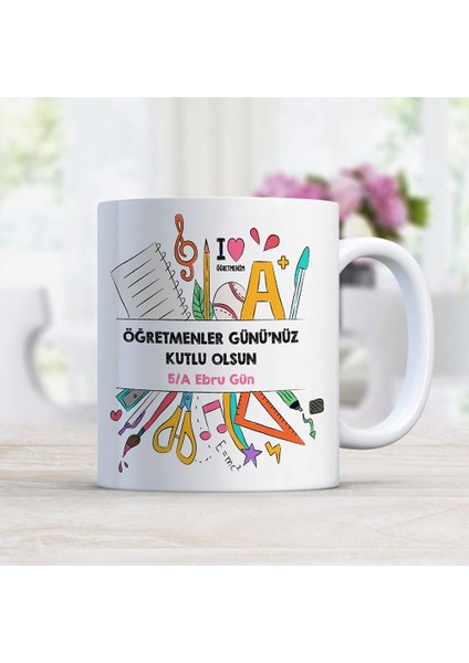 Kişiye Özel Beyaz Kupa Bardak (Öğretmenler Günü Temalı-4)
