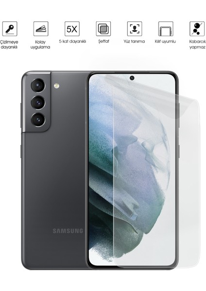 Kip GSM Samsung Galaxy S21 Ekran Koruyucu Tam Kaplayan Esnek Kırılmaz Nano Temperli
