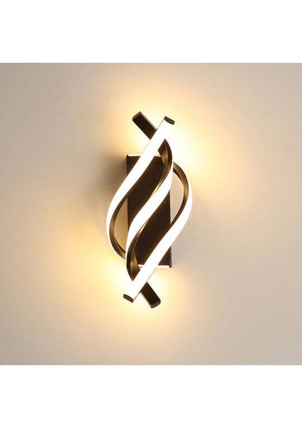 3 Twist, Led, Alüminyum Duvar Lambası, Siyah, 19W 36*11*20CM, Sıcak Işık 220V (Yurt Dışından)