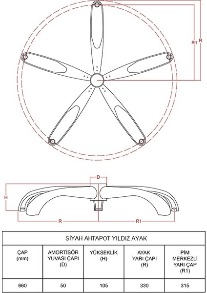 Siyah Ahtapot Yıldız Ayak