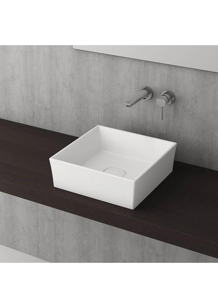 Bocchi Vessel Tezgah Üstü Lavabo 38X38 cm Mat Beyaz 1173-002-0125