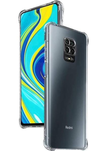 Xiaomi Redmi Note 9 Pro Kapak Kamera Korumalı Antişok Airbag Köşe Korumalı Silikon Şeffaf Kılıf