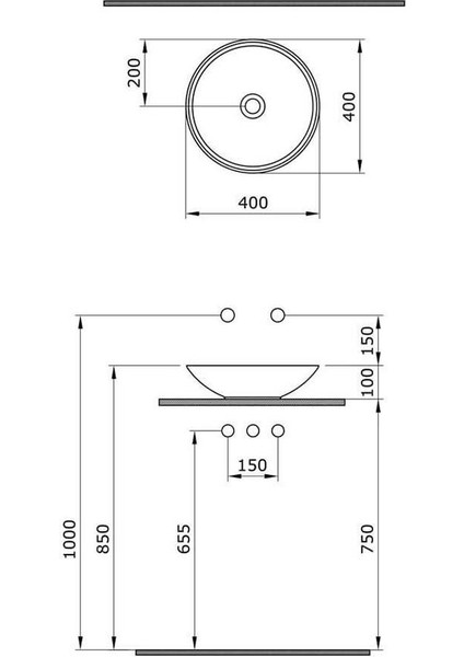 Bocchi Venezia Çanak Lavabo Mat Buz Mavi 40 cm 1120-029-0125