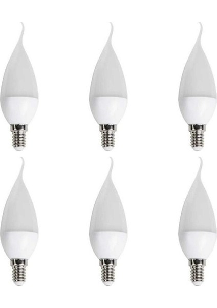 6 Adet 8W Ledli Kıvrık Buji Ampul CT-4084