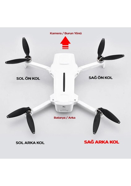 Xiaomi Fımı X8 Mini Pro / Mini Sağ Arka Drone Motor Kolu Arm