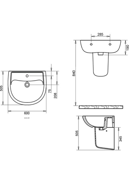 Alize Lavabo 50x60 cm ALZ6001