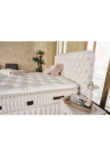 Fluffy Pedli Torba ve Mini Paket Yaylı Omurga Destekli Yatak Seti Yatak+Baza+Başlık 150X200 fırsatları