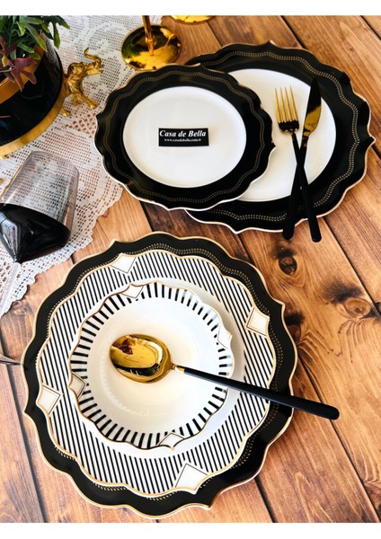 Dark Bone Porselen 24 Parça 6 Kişilik Yemek Takımı fiyatları