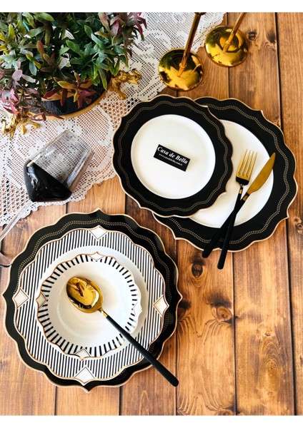 Dark Bone Porselen 24 Parça 6 Kişilik Yemek Takımı modelleri