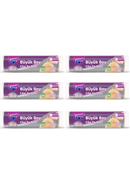 Çöp Torbası Büyük Boy Büzgülü Vanilya Kokulu 10'lu x 6 Adet