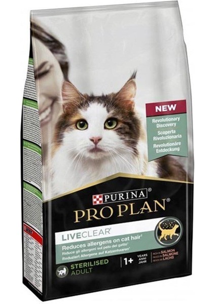 Liveclear Kısırlaştırılmış Kediler Için Somonlu Kedi Maması 1,4 kg