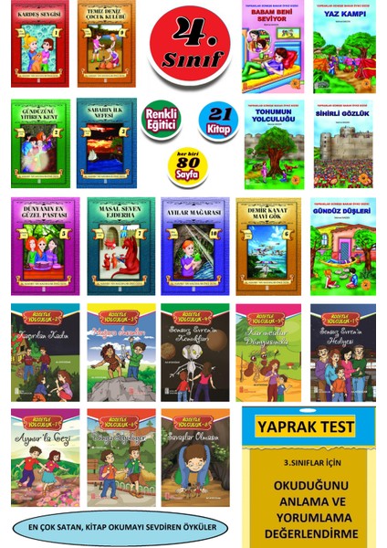 4.sınıflar Için Kitap Okumayı Sevdiren 20 Adet Öykü Kitabı(En Çok Satanlar)