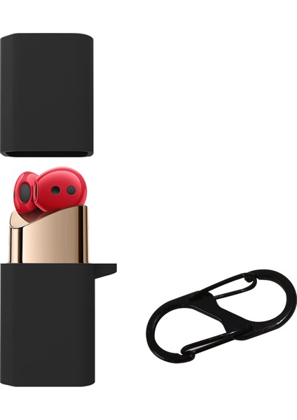 Huawei Freebuds Lipstick Şok Geçirmez Kulaklık Kılıfı - Siyah (Yurt Dışından)