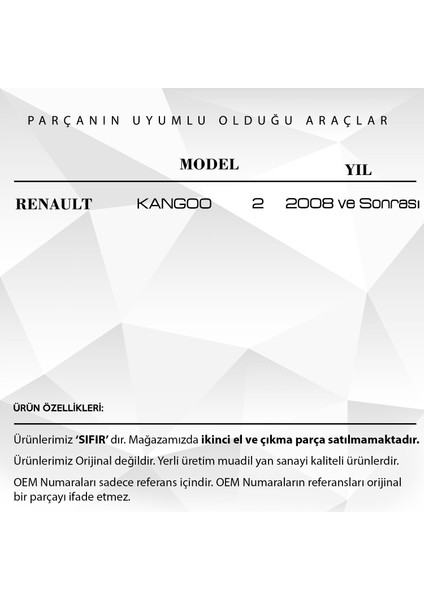 Renault Kangoo 2 Için Koltuk Ayar Kolu - Sağ Taraf