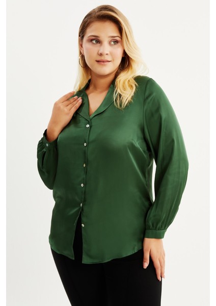 Uzun Kollu Saten Gömlek