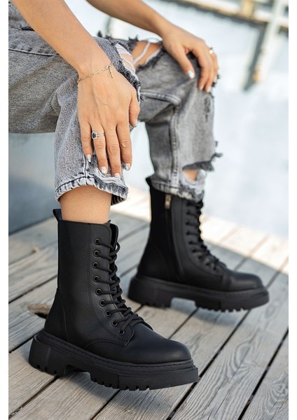 Kadın Viola Siyah Kalın Tabanlı Postal fiyatları