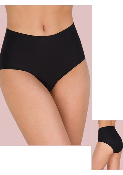 Yüksek Bel Lazer Kesim Bato Silikonlu Kaydırmaz Slip Lazer Külot Korse