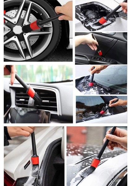 5'li Oto Araç Iç ve Dış Detaylı Temizlik Fırça Seti Detail Dash Brush Set Araç Oto ve Motosiklet Bakımı