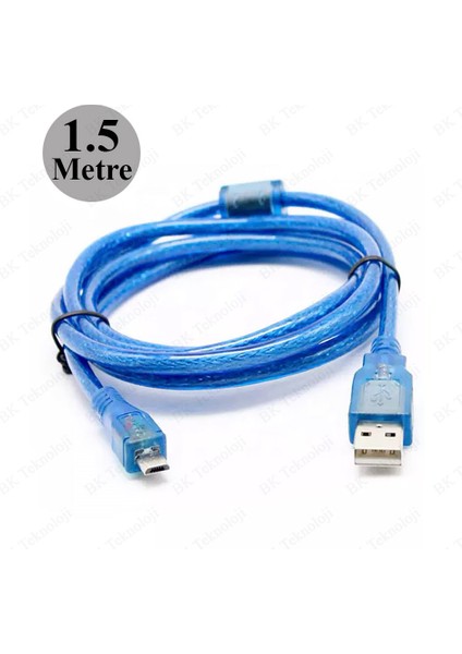 BK Teknoloji USB 2.0 Erkek - Micro USB Erkek Fitreli Şarj Data Kablosu - 1.5 Metre