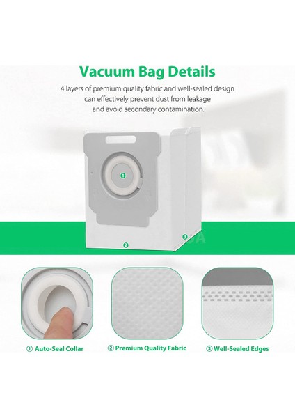 Yedek Parça Elektrikli Süpürge Torbası Irobot Roomba I3 I7 I7 + E5 E6 Robotik Elektrikli Süpürge Aksesuarları Için Uyumlu Toz Torbası (Yurt Dışından)