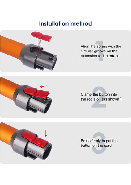 1 Adet Elektrikli Süpürge Kafa Klip Mandalı Sekme Düğmesi Dyson V7 V8 V10 V11 V15 Elektrikli Süpürge Parçaları Yaylı Anahtar Düğmesi (Yurt Dışından)