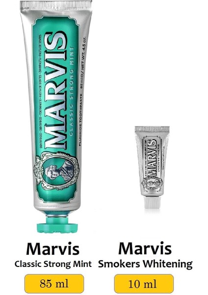 Classic Strong Mint Diş Macunu 85 Ml Smokers Whitening Mint Diş Macunu 10 Ml