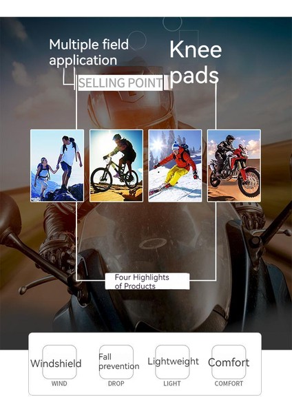 Rüzgar Geçirmez Motosiklet Soft Dizlik (Yurt Dışından)