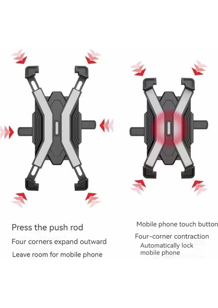 Bisiklet Motosiklet Darbeye Dayanıklı Navigasyon Telefon Tutucu (Yurt Dışından)