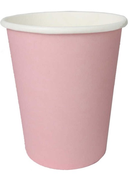 Bardak Karton Makaron Pembe 8 Oz Pk:8