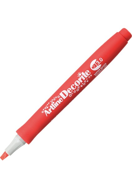 : Decorite Chisel Type Kesik Uçlu Marker : 3,00 mm : Kırmızı
