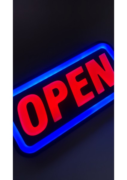 'open' Işıklı Özel Tabela - LED ile Neon Görünümlü Tabela (25X12CM) indirimleri